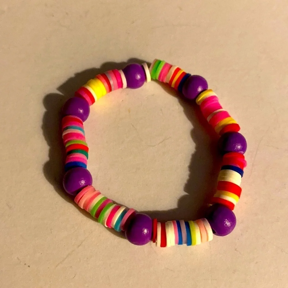 Kids stretch bracelet bundle, 3 bracelet lot, Multicolor, Beaded, Vibrant, NWOT